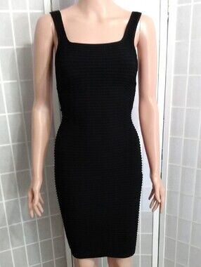 Free People Intimately Black Pleated Midi Bodycon Dress - Women's M/L- NWOT